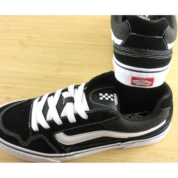 Vans Men's Caldrone Classic Suede Mesh Black White Skate Shoes sizes NIB - Picture 6 of 7